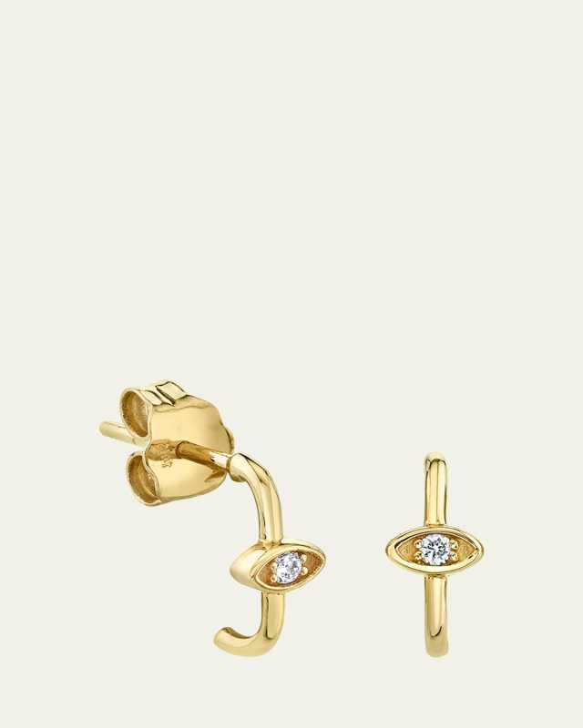 14k Diamond Marquise Eye Wire Earrings